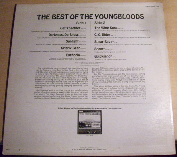 The Youngbloods : The Best Of The Youngbloods (LP, Comp, RE)