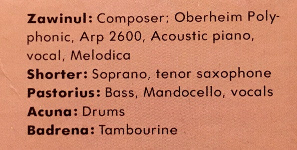 Weather Report : Heavy Weather (LP, Album, San)