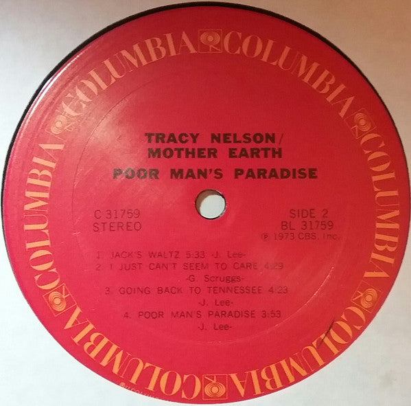 Tracy Nelson / Mother Earth (4) : Poor Man's Paradise (LP, Album)
