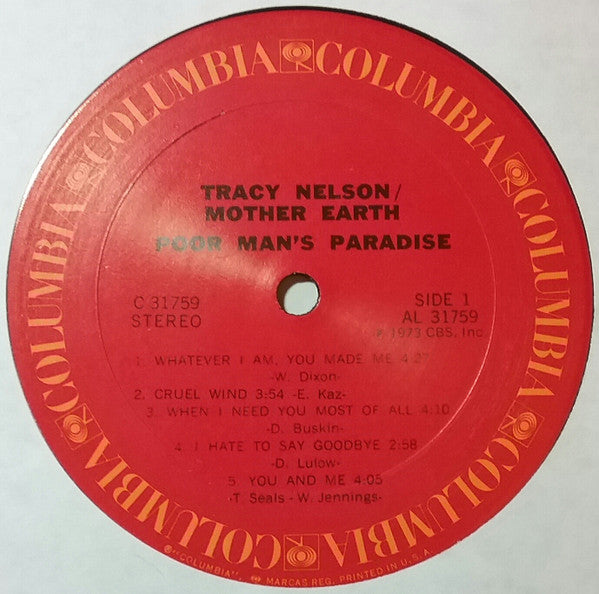 Tracy Nelson / Mother Earth (4) : Poor Man's Paradise (LP, Album)