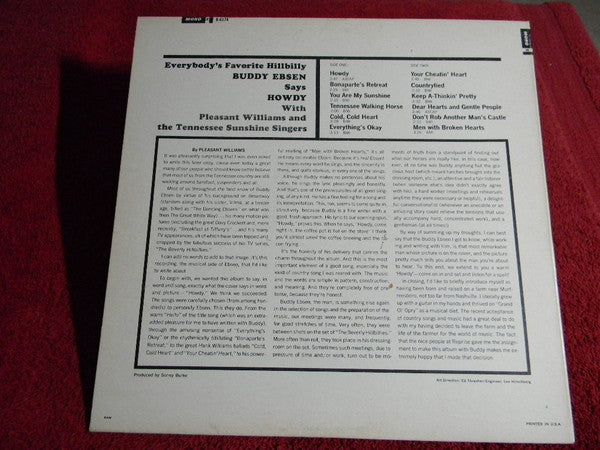 Buddy Ebsen : Buddy Ebsen Says Howdy (In Song And Story) (LP, Album, Mono)