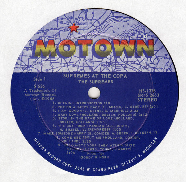 The Supremes : At The Copa (LP, Album)