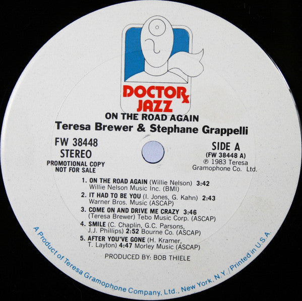 Teresa Brewer, Stéphane Grappelli : On The Road Again (LP, Album, Promo)