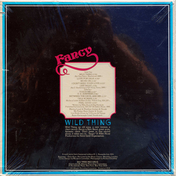 Fancy (3) : Wild Thing (LP, Album, Mon)