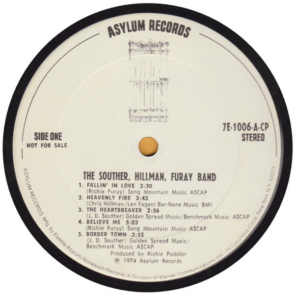 The Souther-Hillman-Furay Band : The Souther-Hillman-Furay Band (LP, Promo)