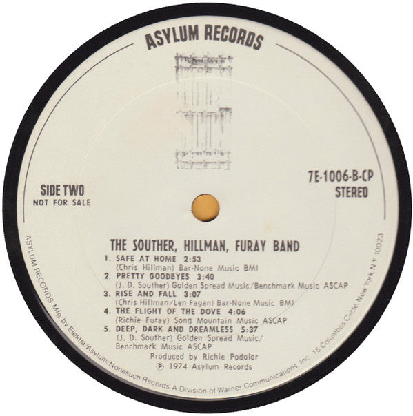 The Souther-Hillman-Furay Band : The Souther-Hillman-Furay Band (LP, Promo)