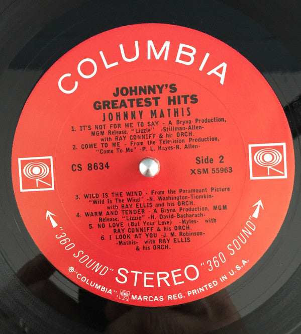 Johnny Mathis : Johnny's Greatest Hits (LP, Comp)
