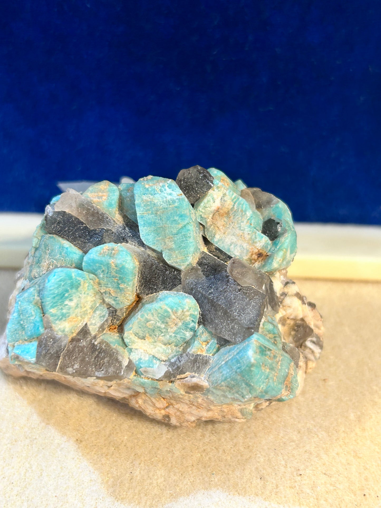 Amazonite w/ smokey quartz