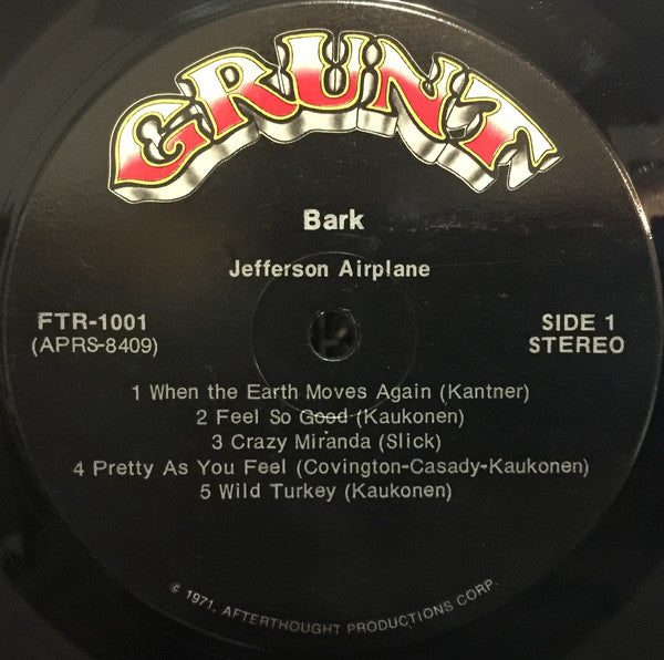 Jefferson Airplane : Bark (LP, Album, Roc)