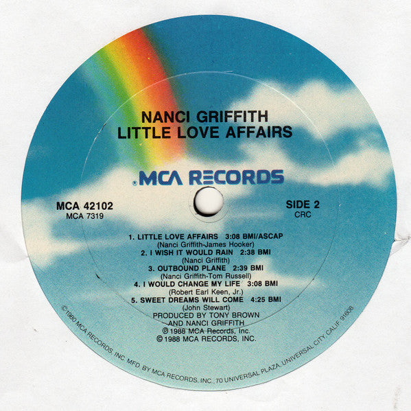 Nanci Griffith : Little Love Affairs (LP, Album, Club, CRC)