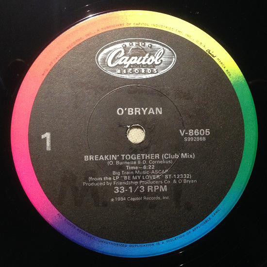 O'Bryan : Breakin' Together (Club Mix & Dub Version) (12", Single)