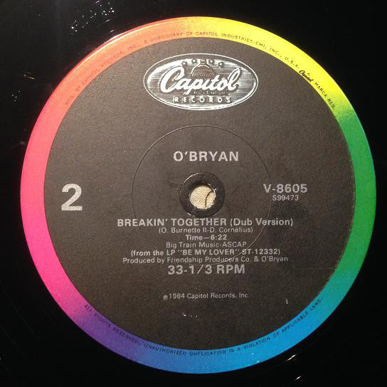 O'Bryan : Breakin' Together (Club Mix & Dub Version) (12", Single)