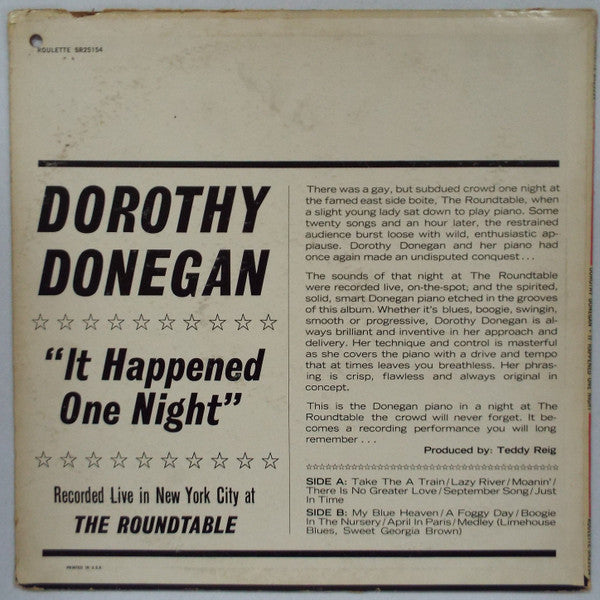 Dorothy Donegan : It Happened One Night (LP, Album)