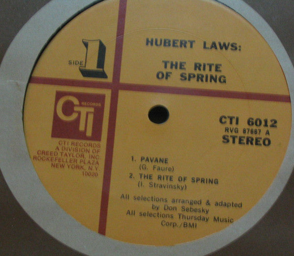 Hubert Laws : The Rite Of Spring (LP, Album, Ter)