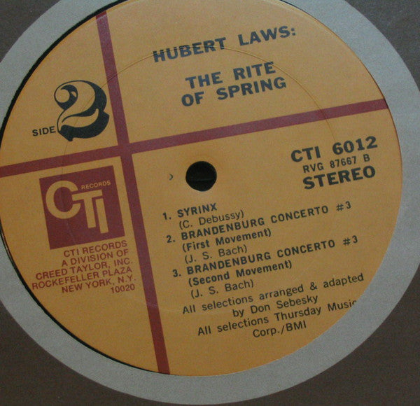 Hubert Laws : The Rite Of Spring (LP, Album, Ter)