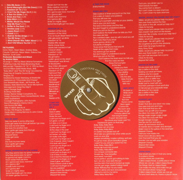 Ween : Chocolate And Cheese (2xLP, Album, RE, 180)