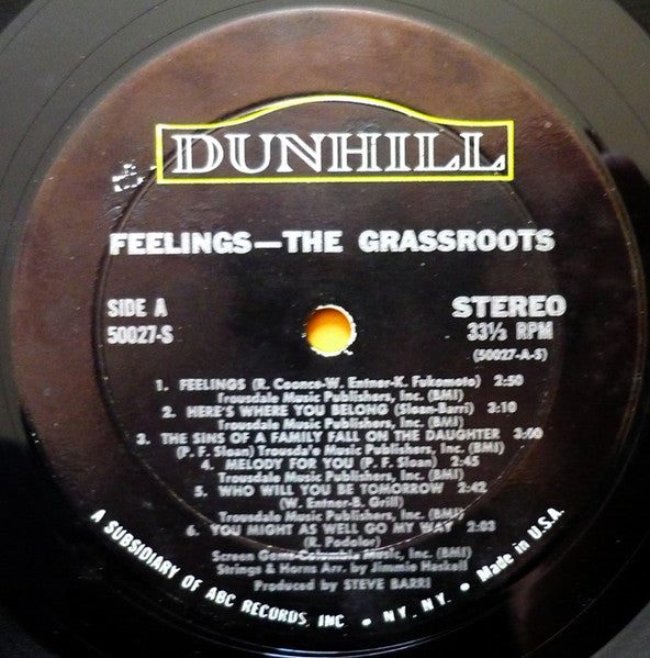 The Grassroots* : Feelings (LP, Album, Mon)
