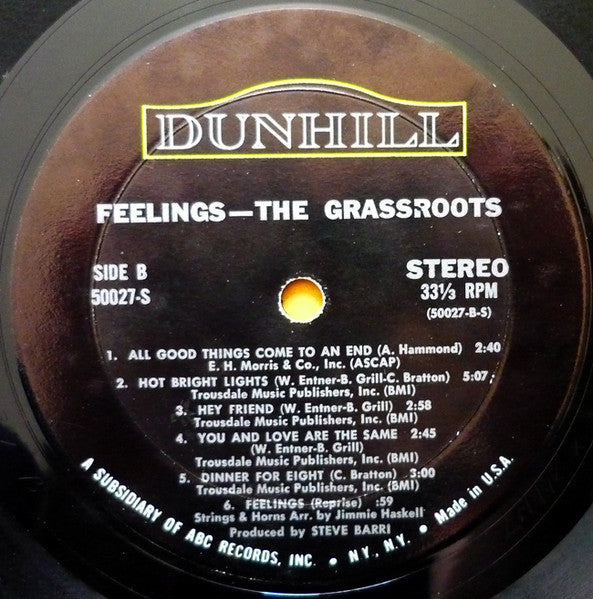 The Grassroots* : Feelings (LP, Album, Mon)