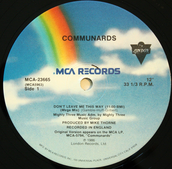 The Communards With Sarah Jane Morris : Don't Leave Me This Way (12")