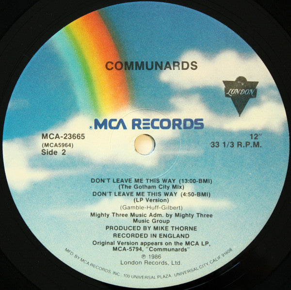 The Communards With Sarah Jane Morris : Don't Leave Me This Way (12")