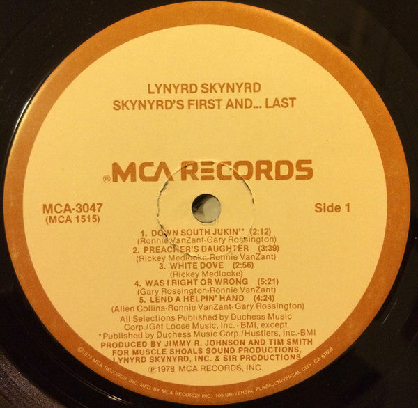 Lynyrd Skynyrd : Skynyrd's First And... Last (LP, Album, Glo)