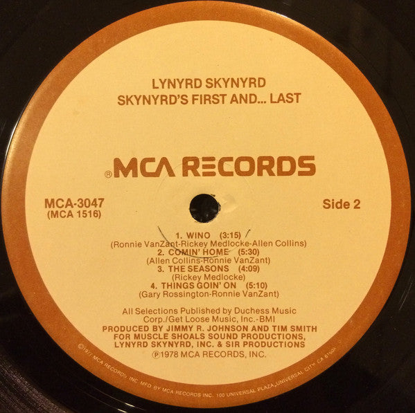 Lynyrd Skynyrd : Skynyrd's First And... Last (LP, Album, Glo)