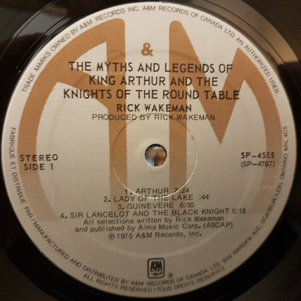 Rick Wakeman : The Myths And Legends Of King Arthur And The Knights Of The Round Table (LP, Album, Gat)