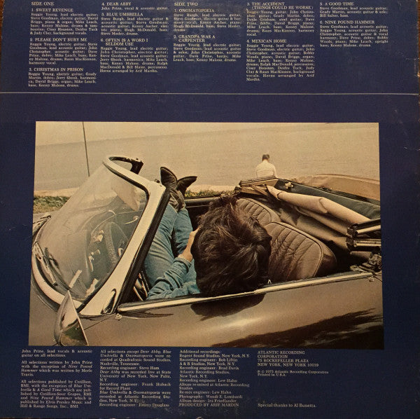 John Prine : Sweet Revenge (LP, Album, RP, RI )