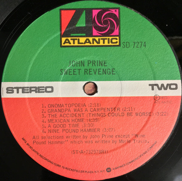 John Prine : Sweet Revenge (LP, Album, RP, RI )