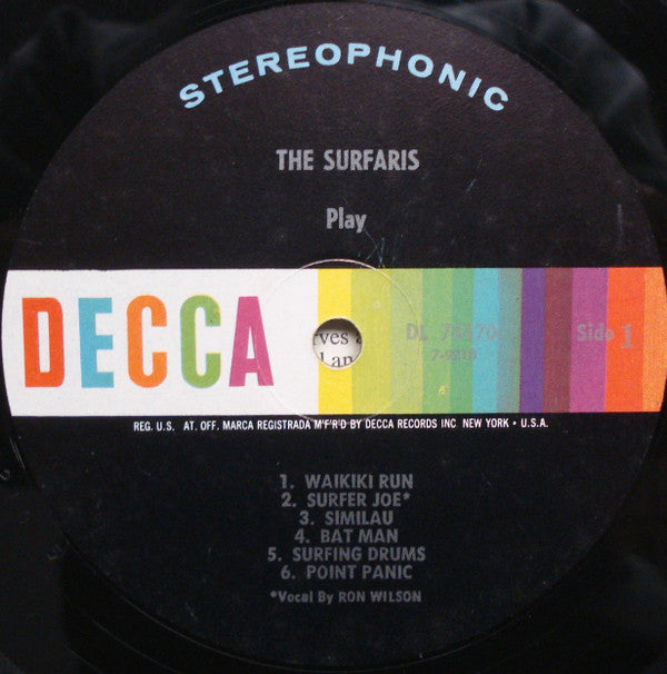 The Surfaris : Play (LP, Album, Pin)