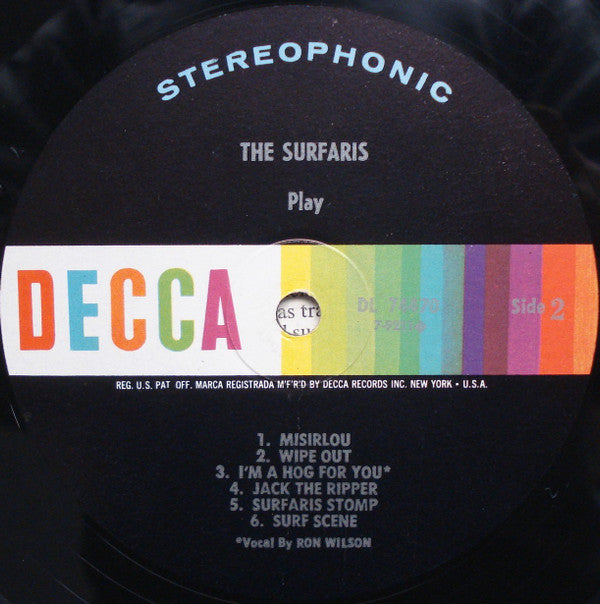 The Surfaris : Play (LP, Album, Pin)