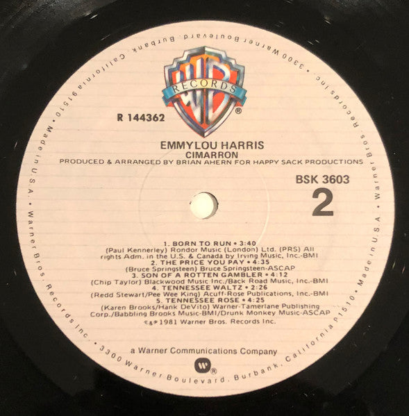 Emmylou Harris : Cimarron (LP, Album, Club, RCA)