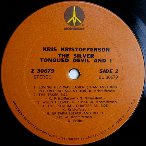Kris Kristofferson : The Silver Tongued Devil And I (LP, Album, Ter)