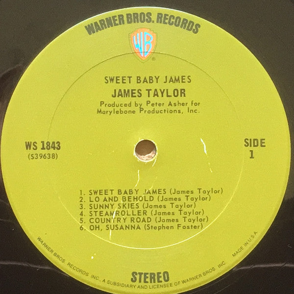 James Taylor (2) : Sweet Baby James  (LP, Album, San)