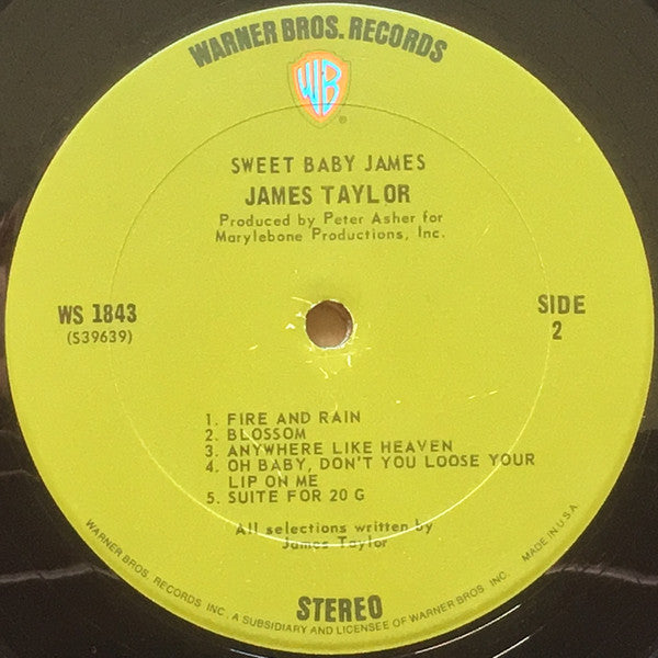 James Taylor (2) : Sweet Baby James  (LP, Album, San)