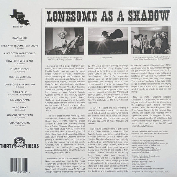 Charley Crockett : Lonesome As A Shadow (LP, Album, 180)
