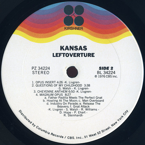 Kansas (2) : Leftoverture (LP, Album, San)