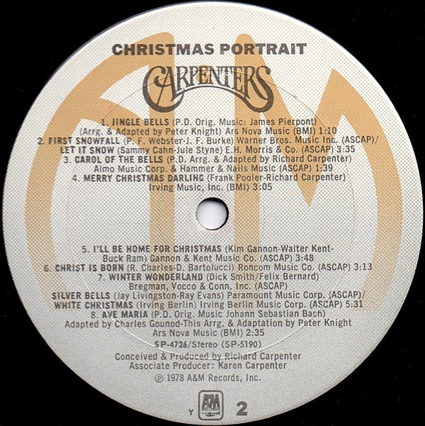Carpenters : Christmas Portrait (LP, Album, "Y")