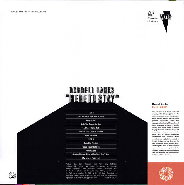 Darrell Banks : Here To Stay (LP, Album, Club, RE, RM, 180)