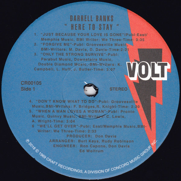 Darrell Banks : Here To Stay (LP, Album, Club, RE, RM, 180)