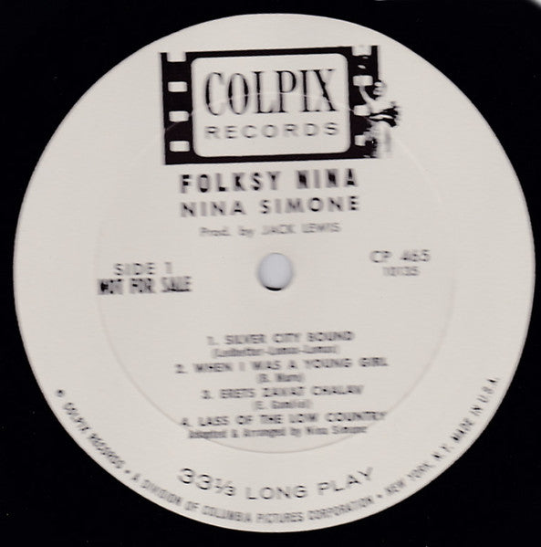 Nina Simone : Folksy Nina (LP, Album, Mono, Promo)