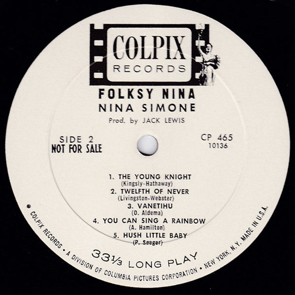 Nina Simone : Folksy Nina (LP, Album, Mono, Promo)