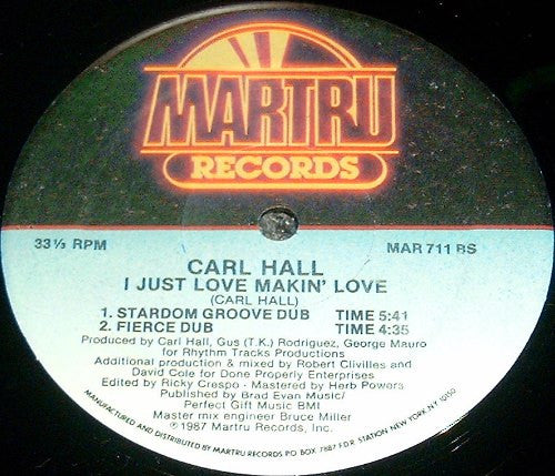 Carl Hall : I Just Love Makin' Love (12")