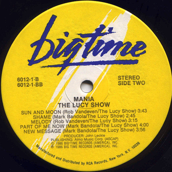 The Lucy Show : Mania (LP, Album, Ind)