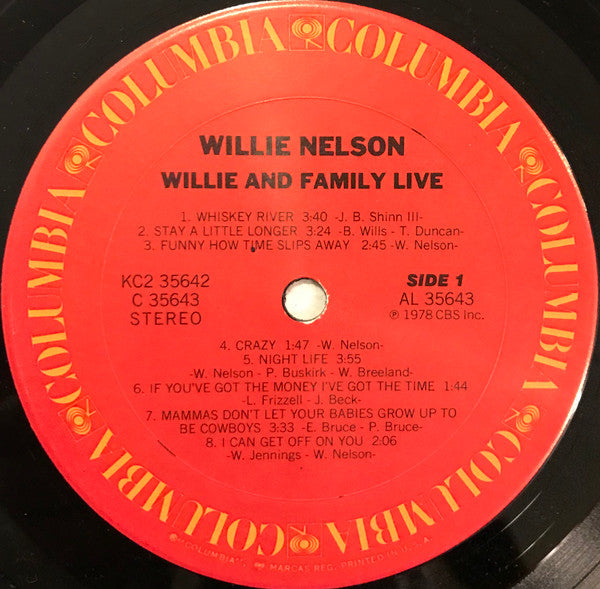 Willie Nelson : Willie And Family Live (2xLP, Album, Ter)