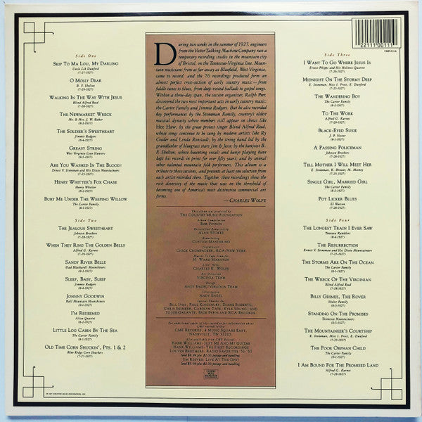 Various : The Bristol Sessions (2xLP, Comp)