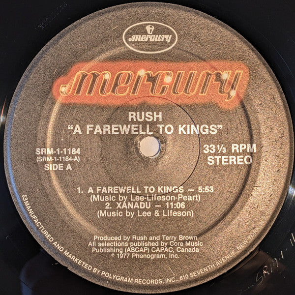 Rush : A Farewell To Kings (LP, Album, Kee)