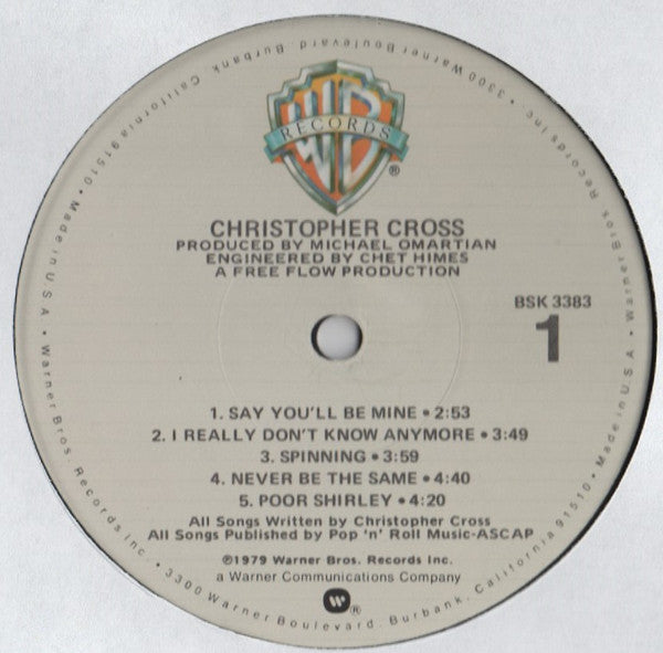 Christopher Cross : Christopher Cross (LP, Album, Jac)