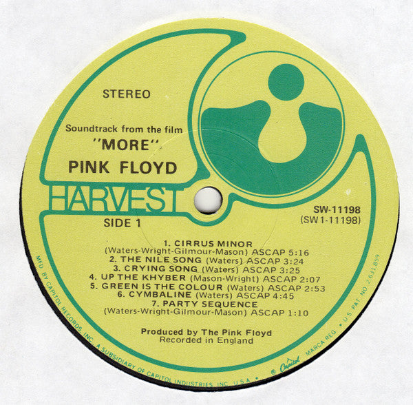 Pink Floyd : Original Motion Picture Soundtrack From The Film "More" (LP, Album, RE, Jac)