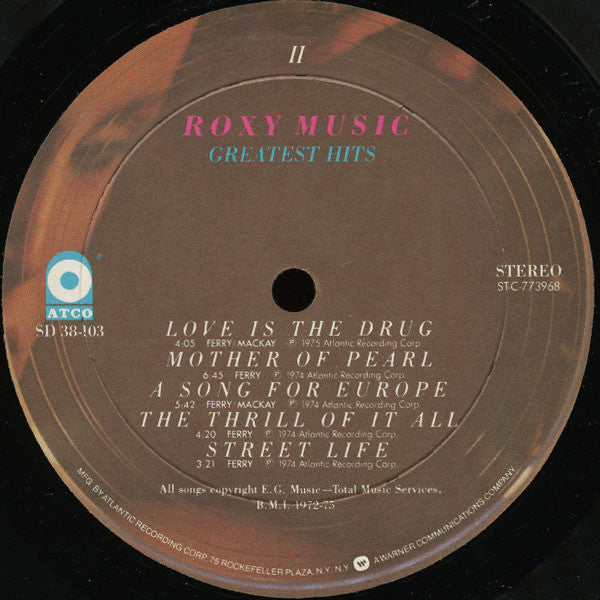 Roxy Music : Greatest Hits (LP, Comp, PRC)